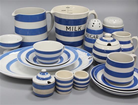 A quantity of blue and white T.G. Green Cornish wares